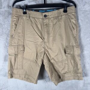Denali Mens Cargo Shorts Khaki Tan Size 32 Flat‎ Front Pockets Utility Casual